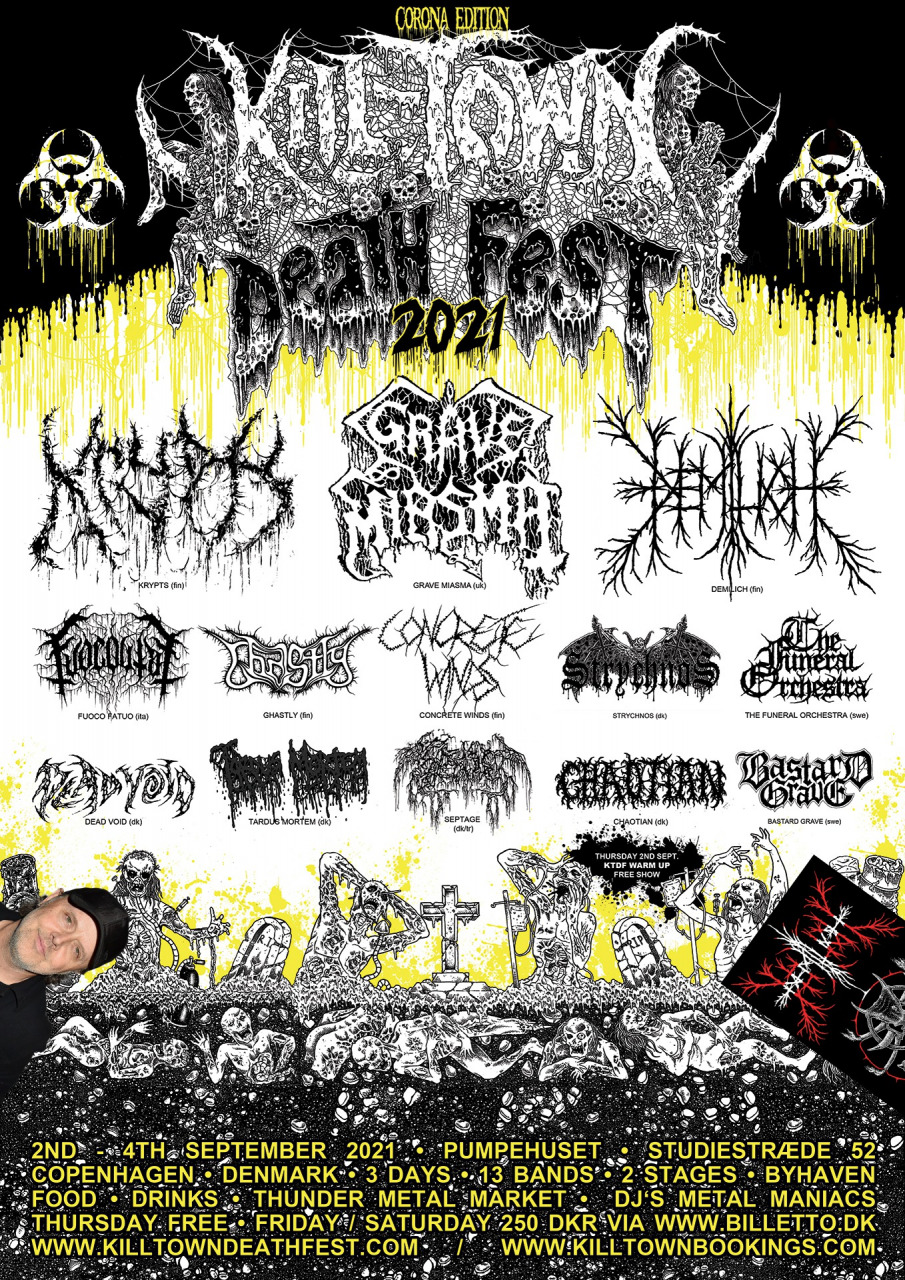 Kill-Town Death Fest 2021 announcement, still the Demilich way